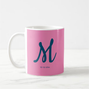 personlig enkel monogram lägg till ditt namn bröll kaffemugg