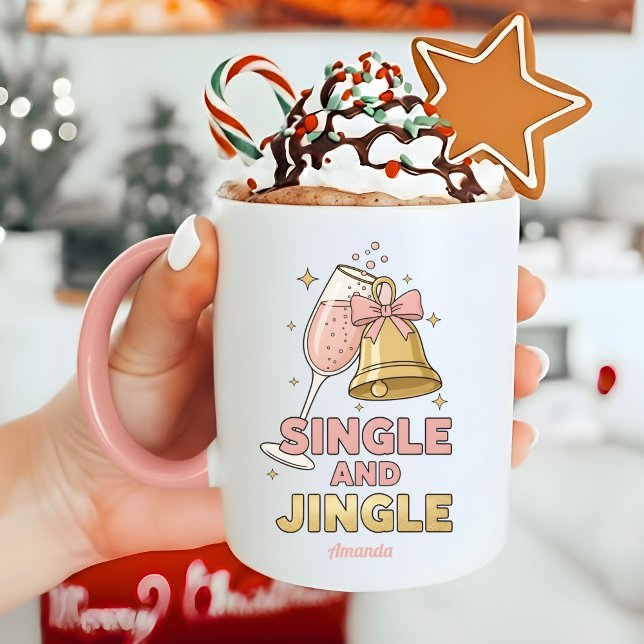 Personlig enkel och jingla rolig julmugg mugg (Skapare uppladdad)