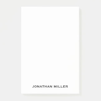 Personlig Enkel svart vit typografisk Namn Post-it Block
