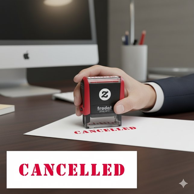 Personlig enkelt CANCELED Red Självfärgande Stämpel (Personalized Simple CANCELLED Red Self-inking Stamp)