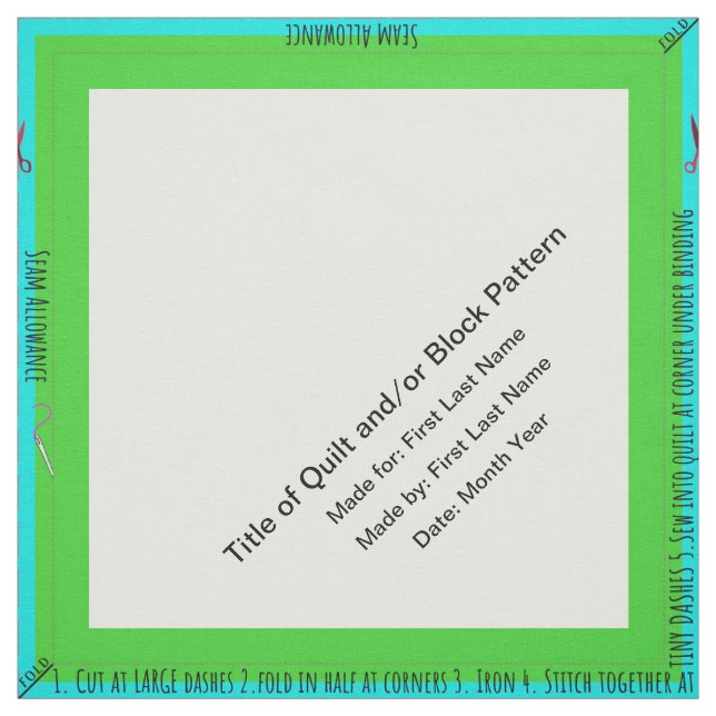 Personlig - enkelt citattecken tyg (Provkarta)