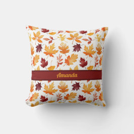 Personlig Enkelt färglöst Höst löv Kudde