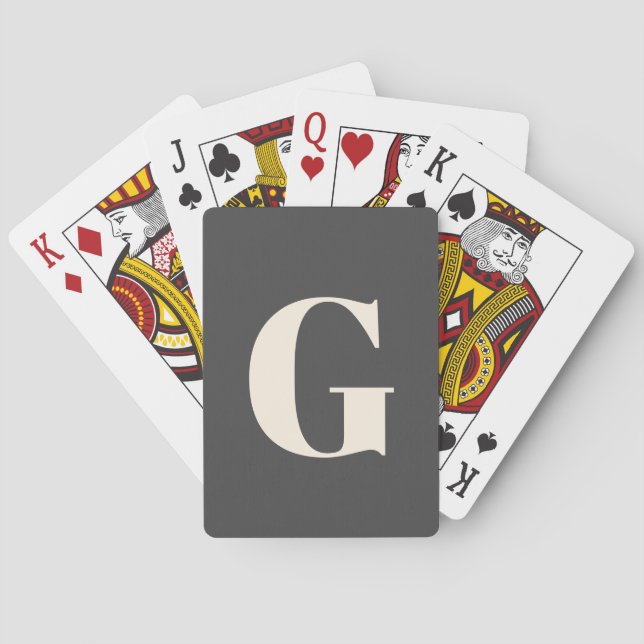 Personlig Enkelt fet Monogram svart och vitt Casinokort (Baksidan)