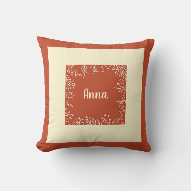 Personlig enkelt Höst löv Kudde (Framsida)