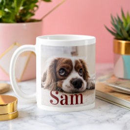 Personlig - enkelt hund Photo och namn keepsak Kaffemugg