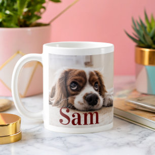 Personlig - enkelt hund Photo och namn keepsak Kaffemugg