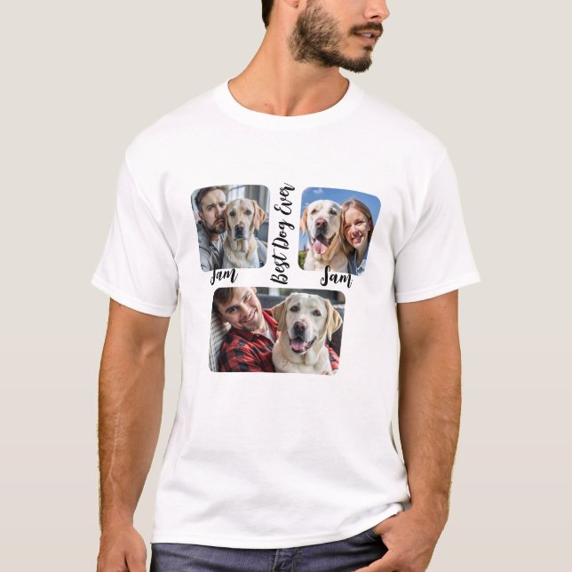 Personlig - enkelt hund Photo och namn keepsak T Shirt (Framsida)