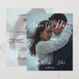 Personlig enkelt Modern Winter-bröllopskort