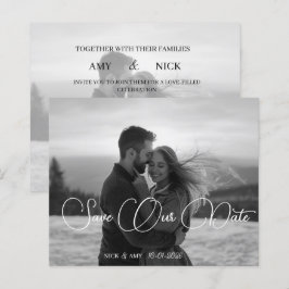 Personlig - enkelt modernt vinter-bröllopskort
