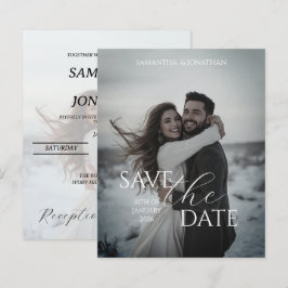 Personlig - enkelt modernt vinter-bröllopskort