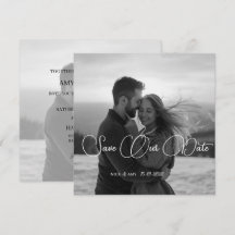 Personlig - enkelt modernt vinter-bröllopskort