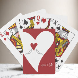 Personlig Enkla moderna fåglar i Kärlek Red Heart Casinokort