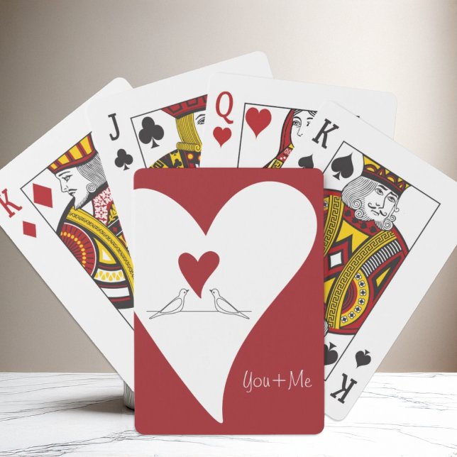Personlig Enkla moderna fåglar i Kärlek Red Heart Casinokort (Skapare uppladdad)