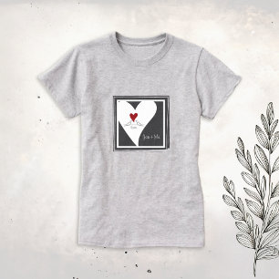 Personlig Enkla moderna fåglar i Kärlek Red Heart T Shirt