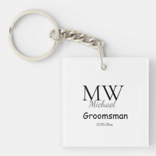 personlig enkla monogram namn groomsman minimum