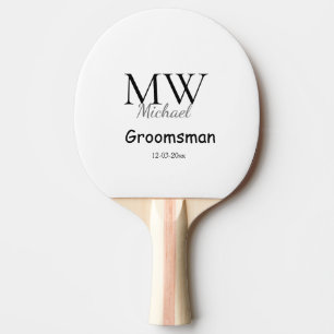 personlig enkla monogram namn groomsman minimum pingisracket