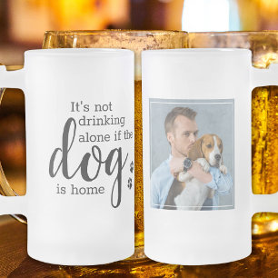 Personlig Ensamen som inte drar om Hund är hemma Frostat Ölglas