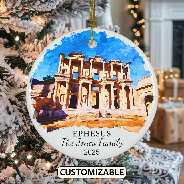Personlig Ephesus Ornament, Turkiet Julgransprydnad Keramik (Skapare uppladdad)