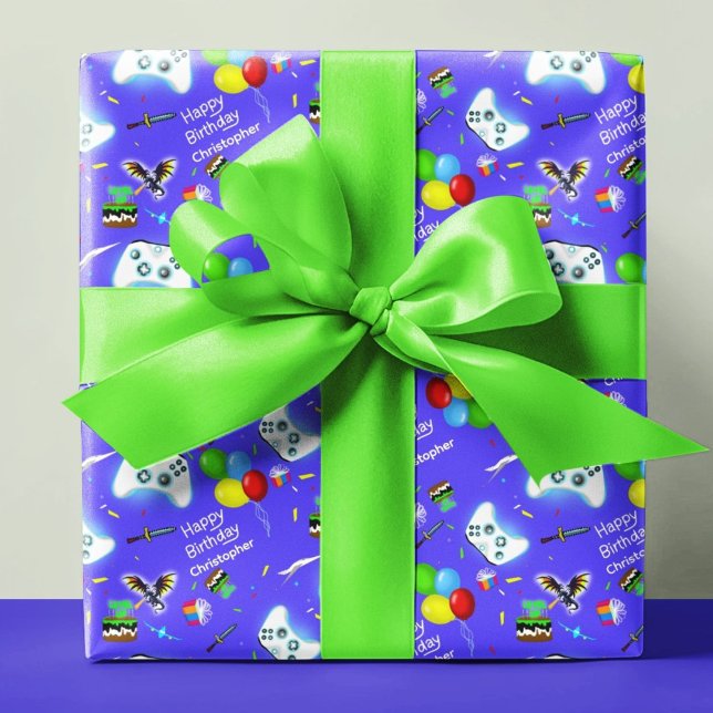 Personlig Episk Gamer Födelsedagskritisk Träff!  Presentpapper (Skapare uppladdad)