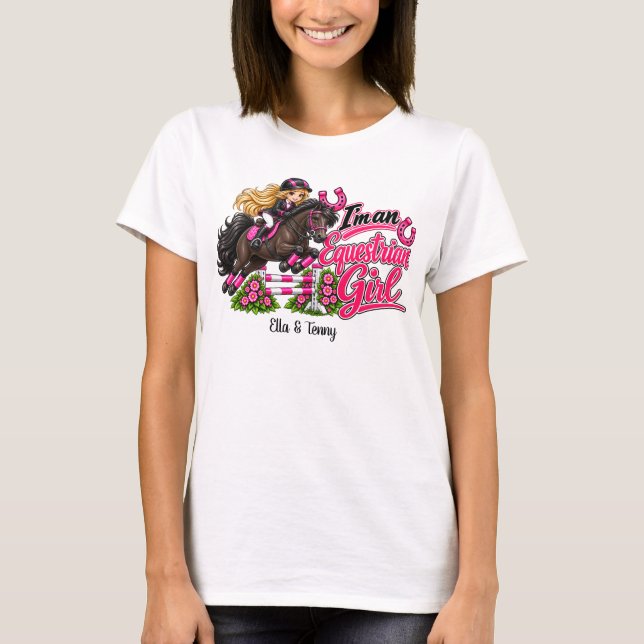 Personlig equestrian tonåringar/kvinnor T-shirt  (Framsida)