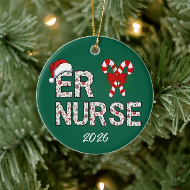 Personlig ER Nurse jultomten Julgransprydnad Keramik (Träd)