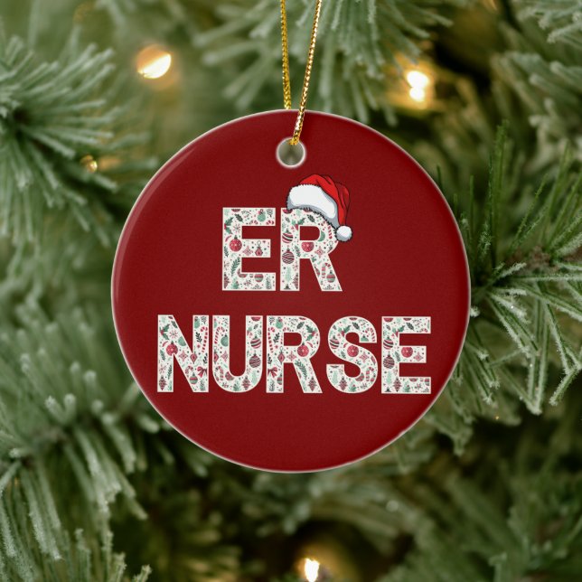 Personlig ER Nurse-Trendiget jultomte Julgransprydnad Keramik (Träd)