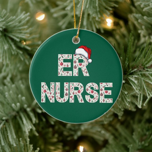 Personlig ER Nurse-Trendiget jultomte Julgransprydnad Keramik (Träd)