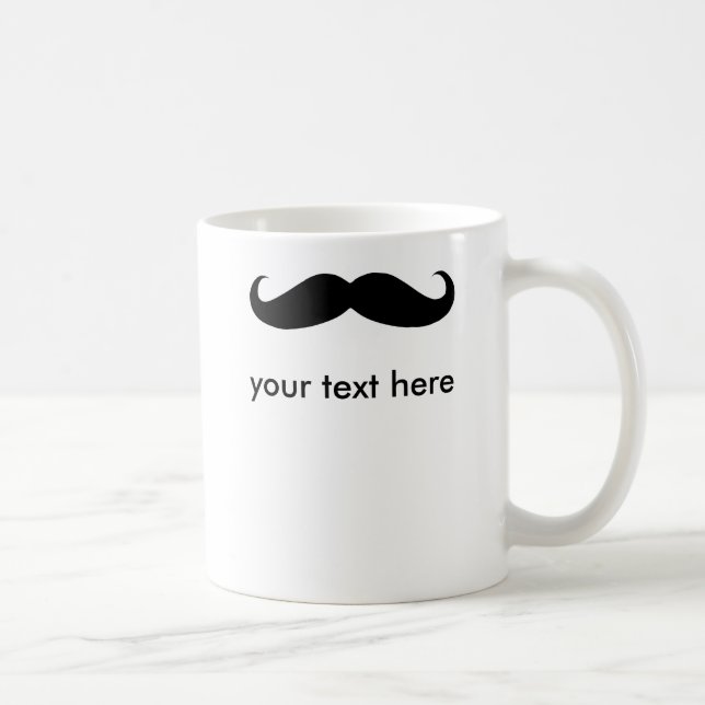 Personlig er text här, herr Mustache Kaffemugg (Höger)