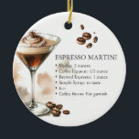 Personlig Espresso Martini Rececipe Ornament<br><div class="desc">Tittar du den bästa gåvan till en espresso martini, den s.k. bachelorette-festen? Den här espresso martini-prydnaden är den perfekt personligens gåva eller partiförmån! Designad med hjälp av ett handillustrerat espresso martini med ett recept på framsidan och ditt favoritfoto på baksidan, kan du med den här anpassningsbarna lägga till ett eget...</div>