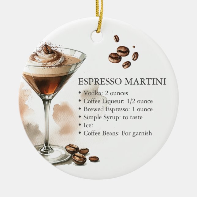 Personlig Espresso Martini Recept Ornament (Framsidan)