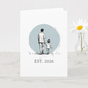 Personlig EST År Pappa & Dotter Minimalistisk Kort