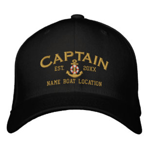 Personlig Est. Havets kapten Lifesaver Anchor Broderad Keps