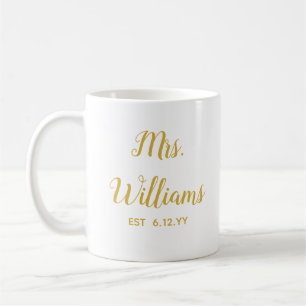Personlig Est Newlyows Bride Gift Anpassningsbar Kaffemugg