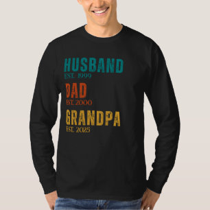 Personlig Est. Years Make Pappa Grandpa Retro T Shirt