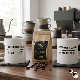 Personlig Estate Reserve Minimalist Anpassad Namn Kaffemugg