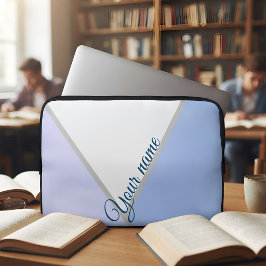 Personlig estetisk blå namngåva för henne laptop fodral