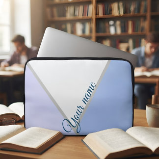 Personlig estetisk blå namngåva för henne laptop fodral