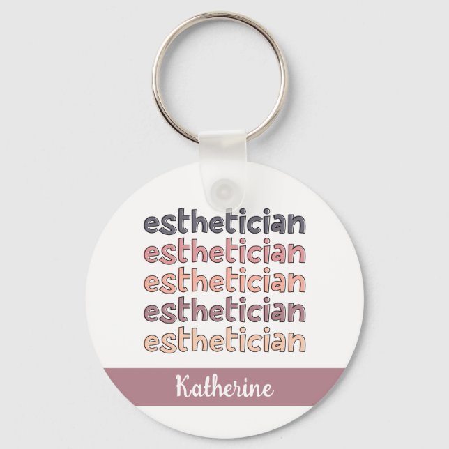 Personlig Esthetician Cosmetolog Beautician Nyckelring (Framsida)