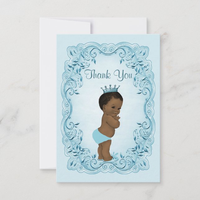 Personlig Ethnic Prince Baby Shower Tack Kort (Framsida)