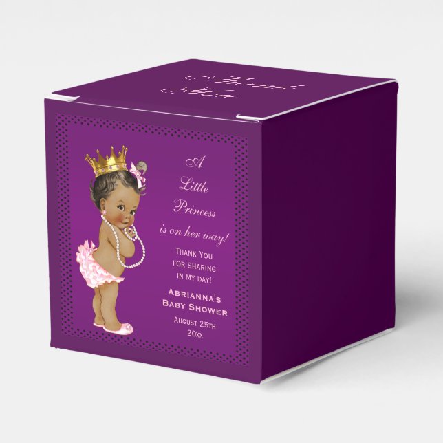 Personlig Ethnic Princess Baby Shower Tack Presentaskar (Framsidan Sidan)