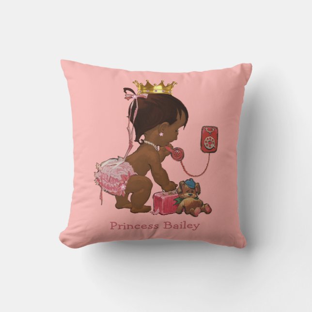 Personlig Ethnic Princess på Mobil Nalle Kudde (Framsida)