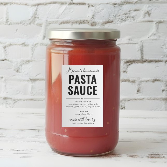 Personlig etikett för hemmagjord pastasås (Skapare uppladdad)