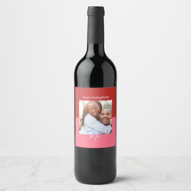 Personlig etikett för vin till Alla hjärtans dag, (Framsida)