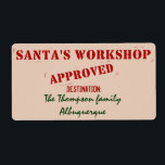 Personlig-etiketter för Santa's Workshop Fraktsedel<br><div class="desc">Ha lite roligt med årets presentemballering med dessa enkla att anpassa jultomtens verkstadsetiketter. Ta bort fält om du vill att skrivan ska visas eller om du vill använda en hemskrivare. vektorteckning av Night Uggla Menagerie,  2013.</div>
