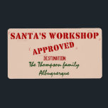 Personlig-etiketter för Santa's Workshop Fraktsedel<br><div class="desc">Ha lite roligt med årets presentemballering med dessa enkla att anpassa jultomtens verkstadsetiketter. Ta bort fält om du vill att skrivan ska visas eller om du vill använda en hemskrivare. vektorteckning av Night Uggla Menagerie,  2013.</div>