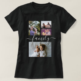 Personlig ett av en typ-familjs fotokollage t shirt