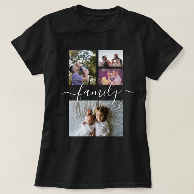 Personlig ett av en typ-familjs fotokollage t shirt (Design framsida)