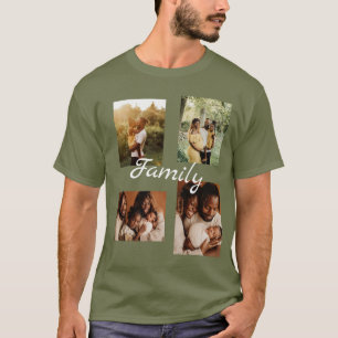 Personlig ett av en typ-familjs fotokollage t shirt
