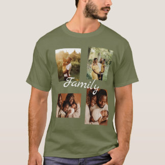 Personlig ett av en typ-familjs fotokollage t shirt