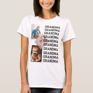 Personlig ett av ett slags fotokollage GRANDMA T Shirt